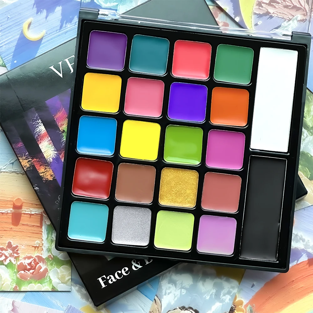 Beauty Makeup Face Body paint palette Cosmetic 22 Color oil Painting Palette Facial Paint Artist Pigment for Halloween Party