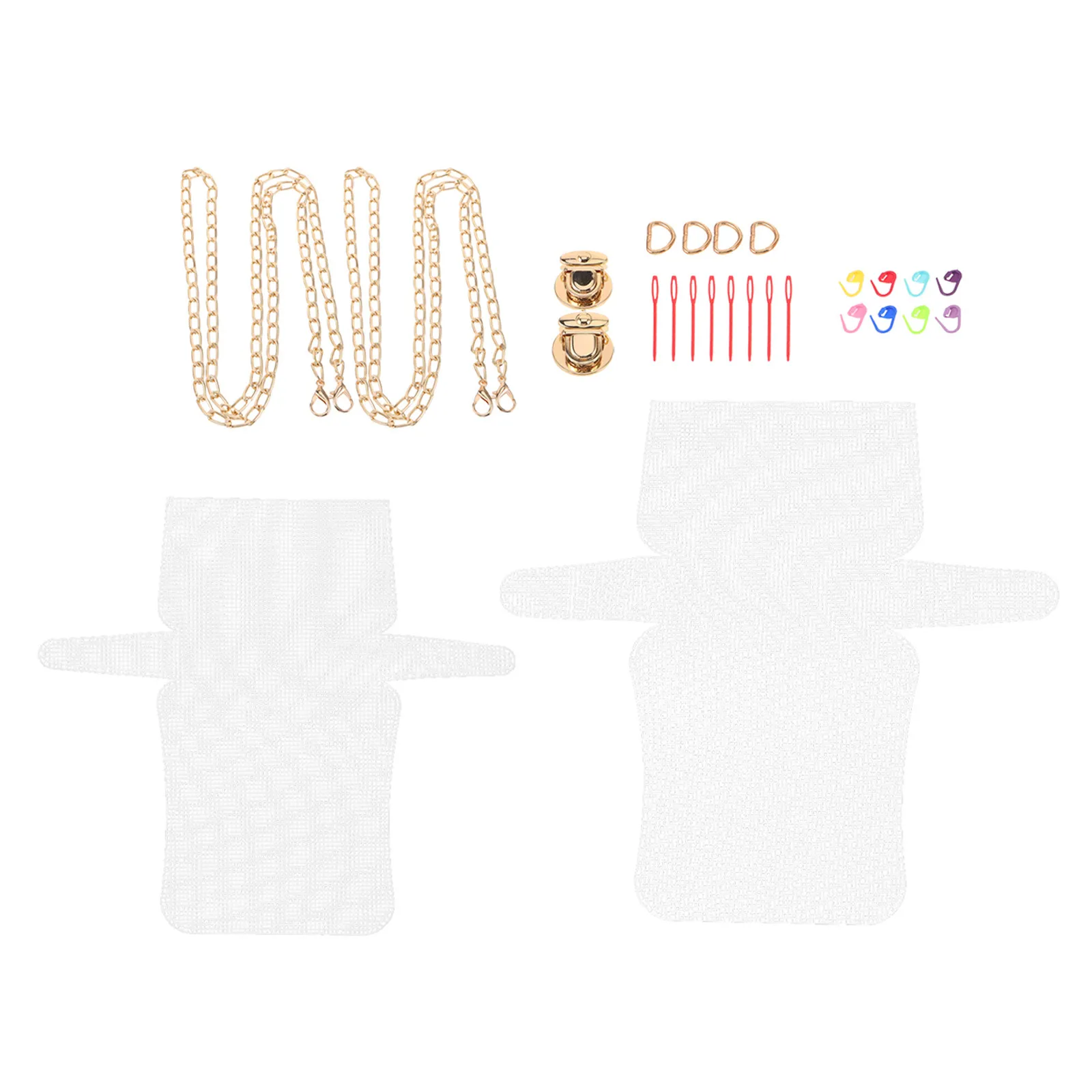 2Sets Plastic Mesh Canvas Sheets DIY Handbag Crochet Bag Making Kit Purse Sewing Canvas for Embroidery Yarn Purse Craft Tote