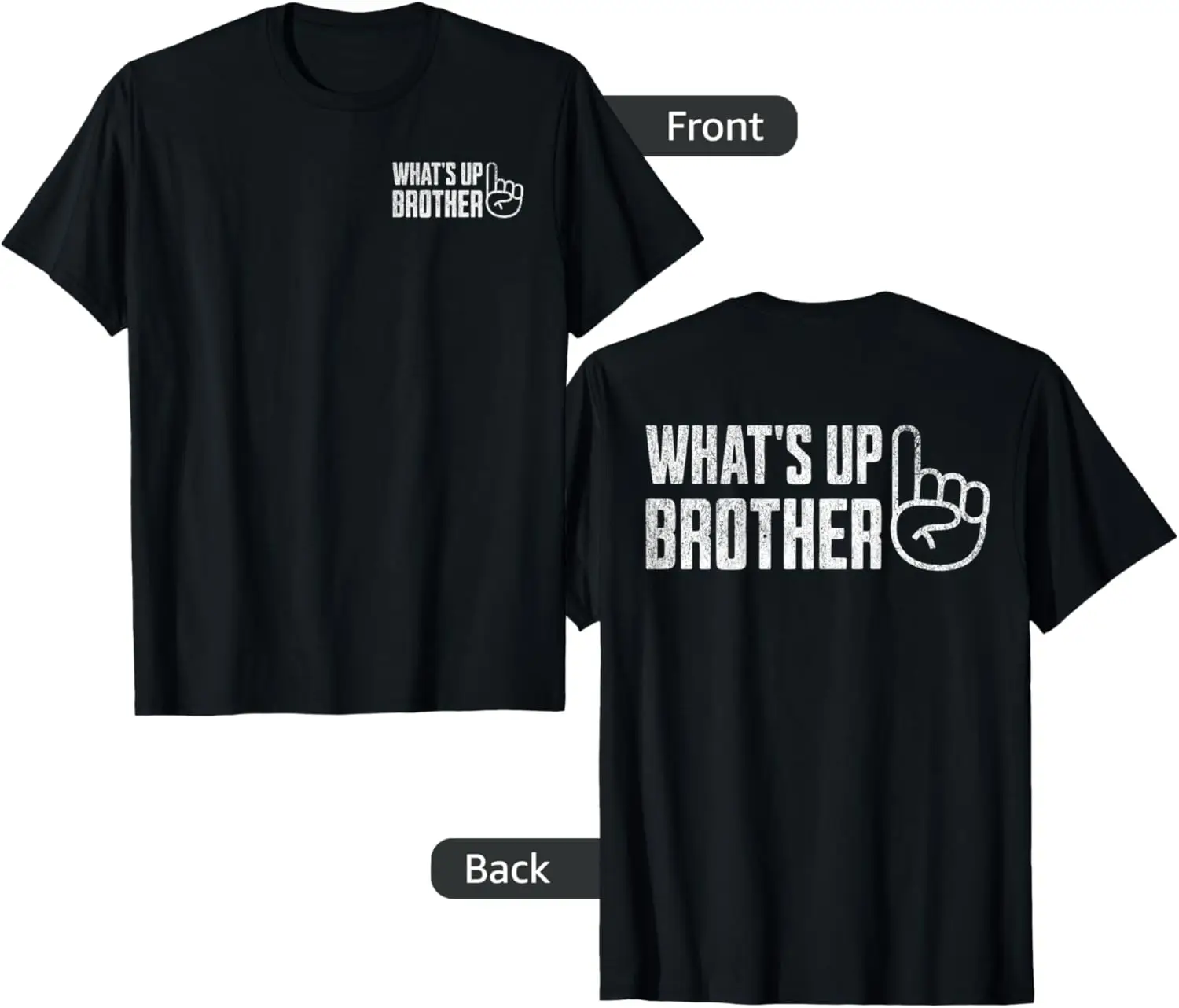 Funny Sketch streamer whats up brother FRONT & BACK print T-Shirt