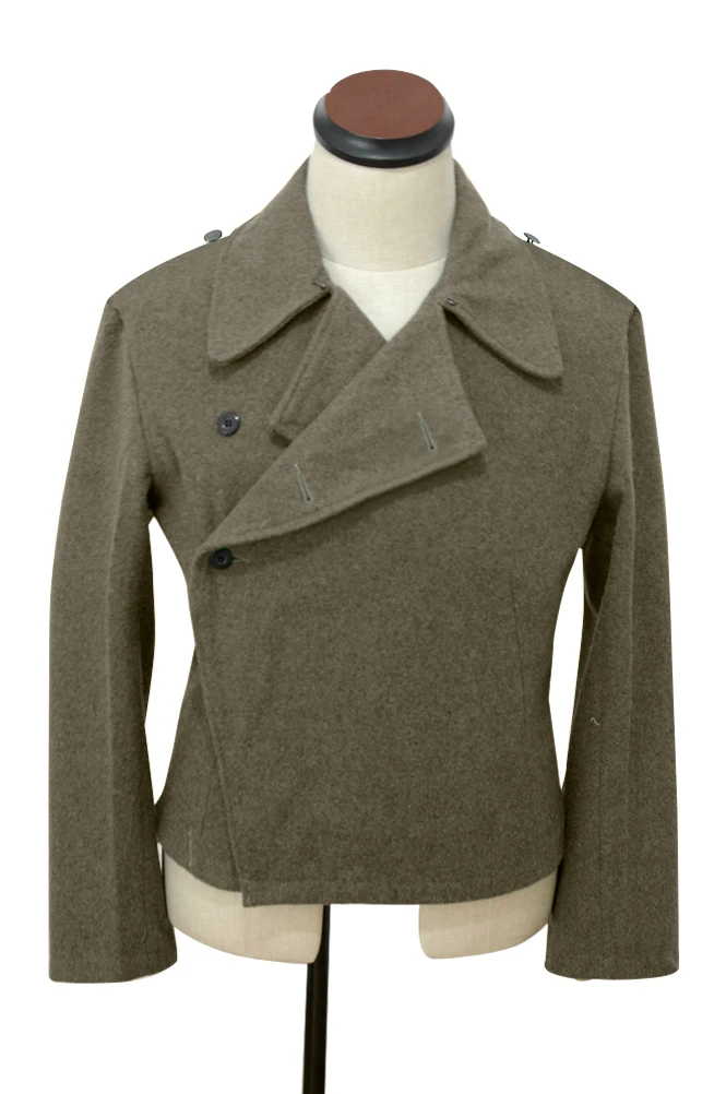 Chaqueta de lana marrón de la GUWC-013 WWII German Heer assault gunner, abrigo