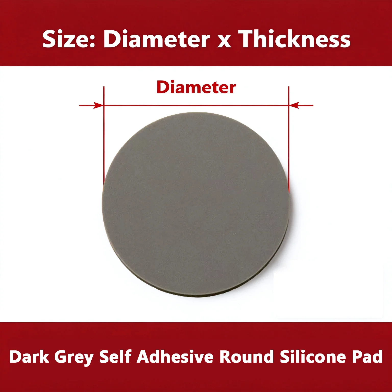 50pcs Dark Grey Self Adhesive Round Silicone Rubber Bumpers Shock Absorber Feet Pad Laptops Keyboards Calculators Monitors 5-30