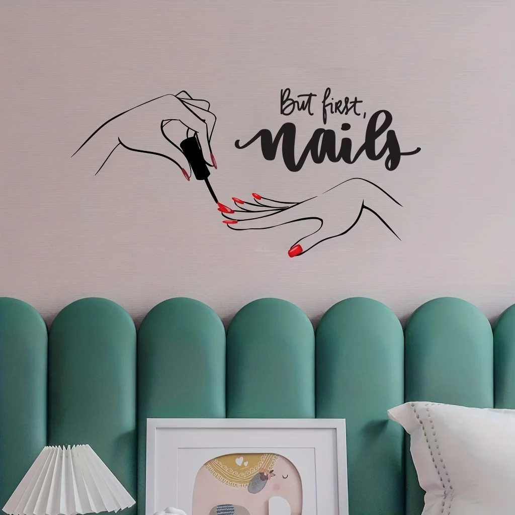 Nail salon wall stickers are suitable for home store decoration nail art wall art decals vinyl waterproof stickers AA588