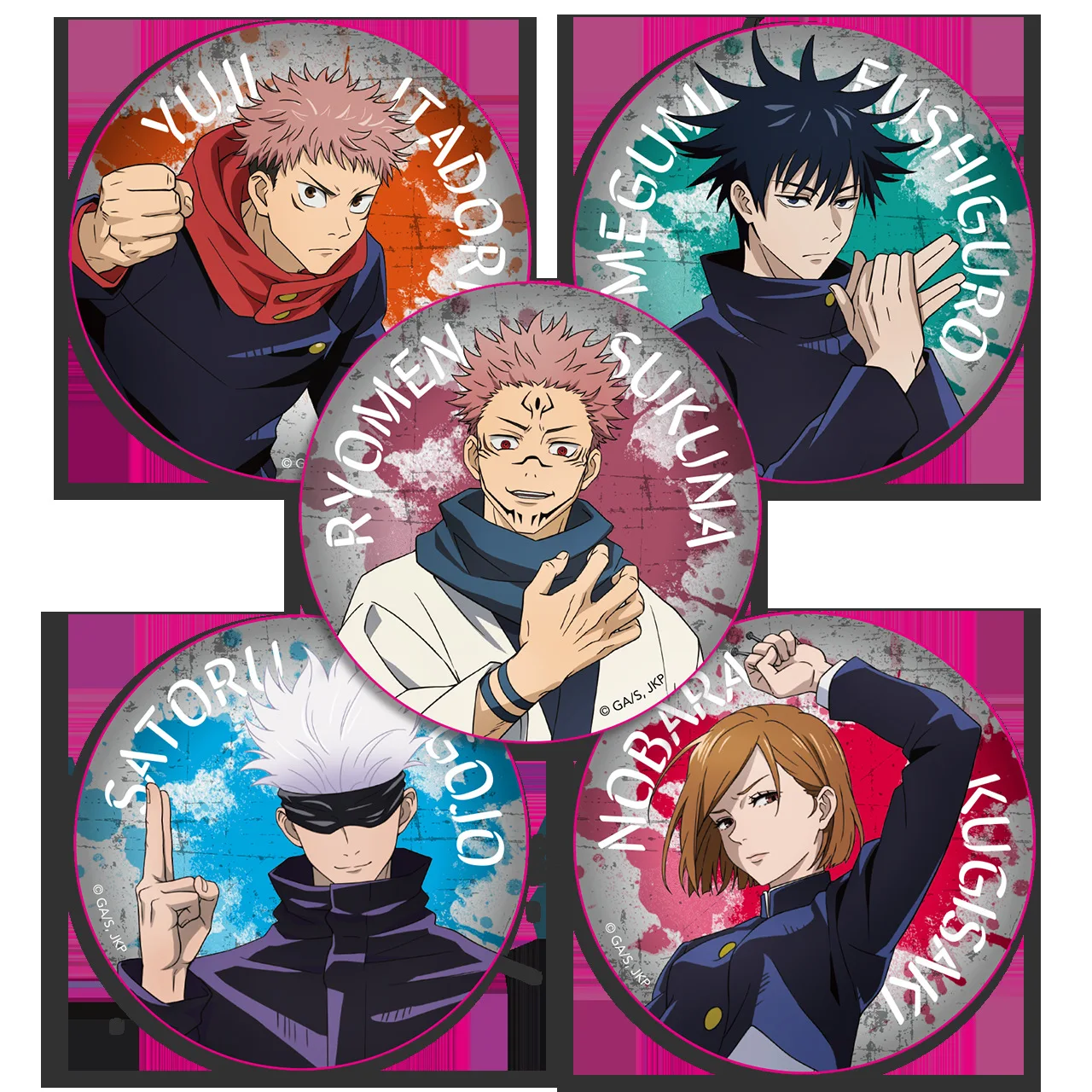 Anime Jujutsu Kaisen Itadori Yuji Fushiguro Megumi Kugisaki Nobara Cosplay Tinplate Badge  Ambitus