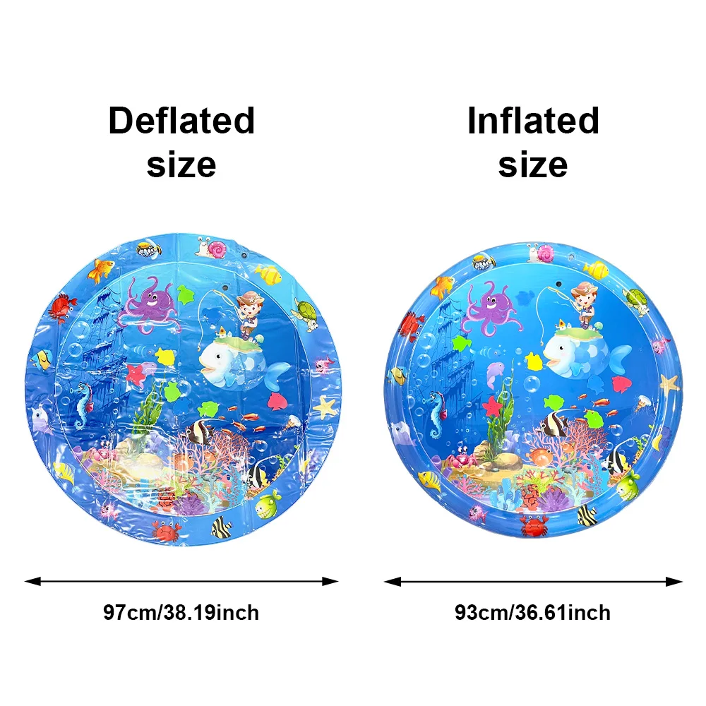 大型の新しいインフレータブル水遊びマット |   PVC クロールマット 海釣り 漫画 クールな夏の楽しみ 非毒性&ポータブル