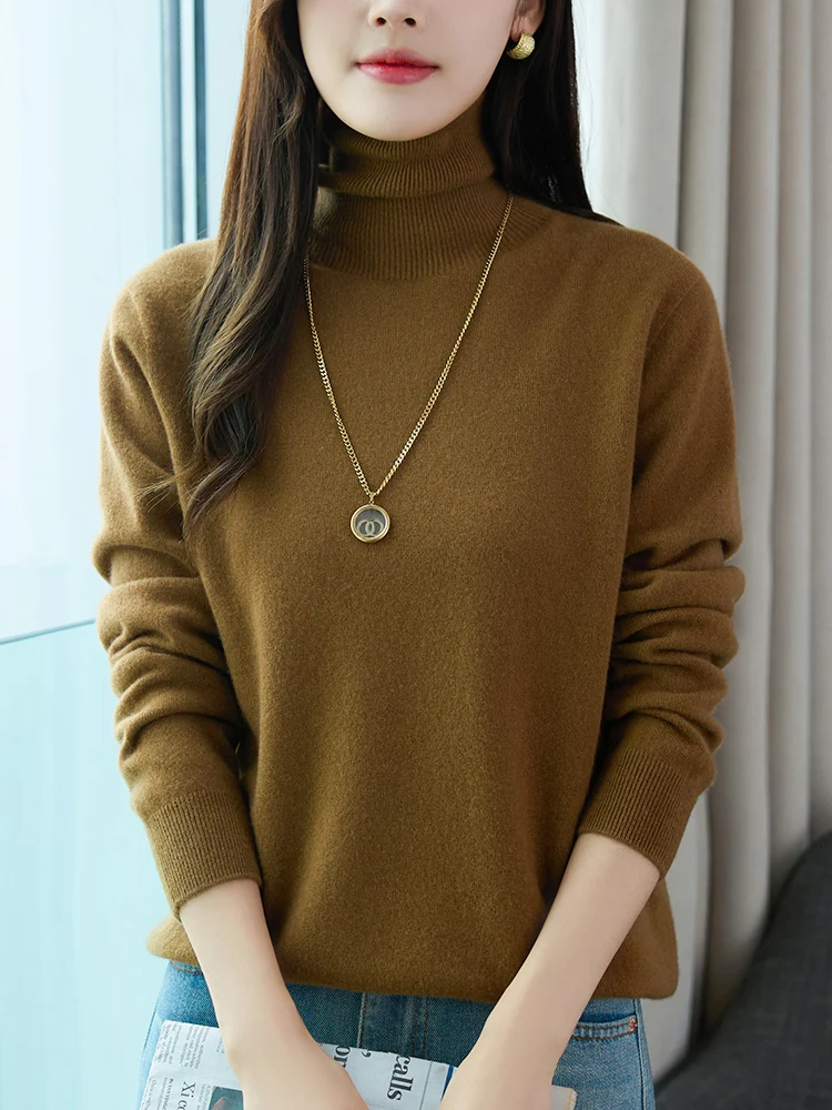 Basic Autumn Winter Andy Velvet Women Sweater Basic Bottoming Female Pullover Long Sleeve Turn Down Collar Knitwear Tops
