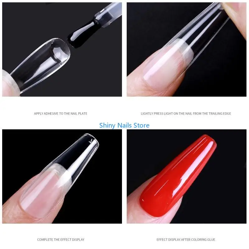 

550 Pcs Fake Nails UV Gel Acrylic Nails Soft Gel Tips Press On False Nails