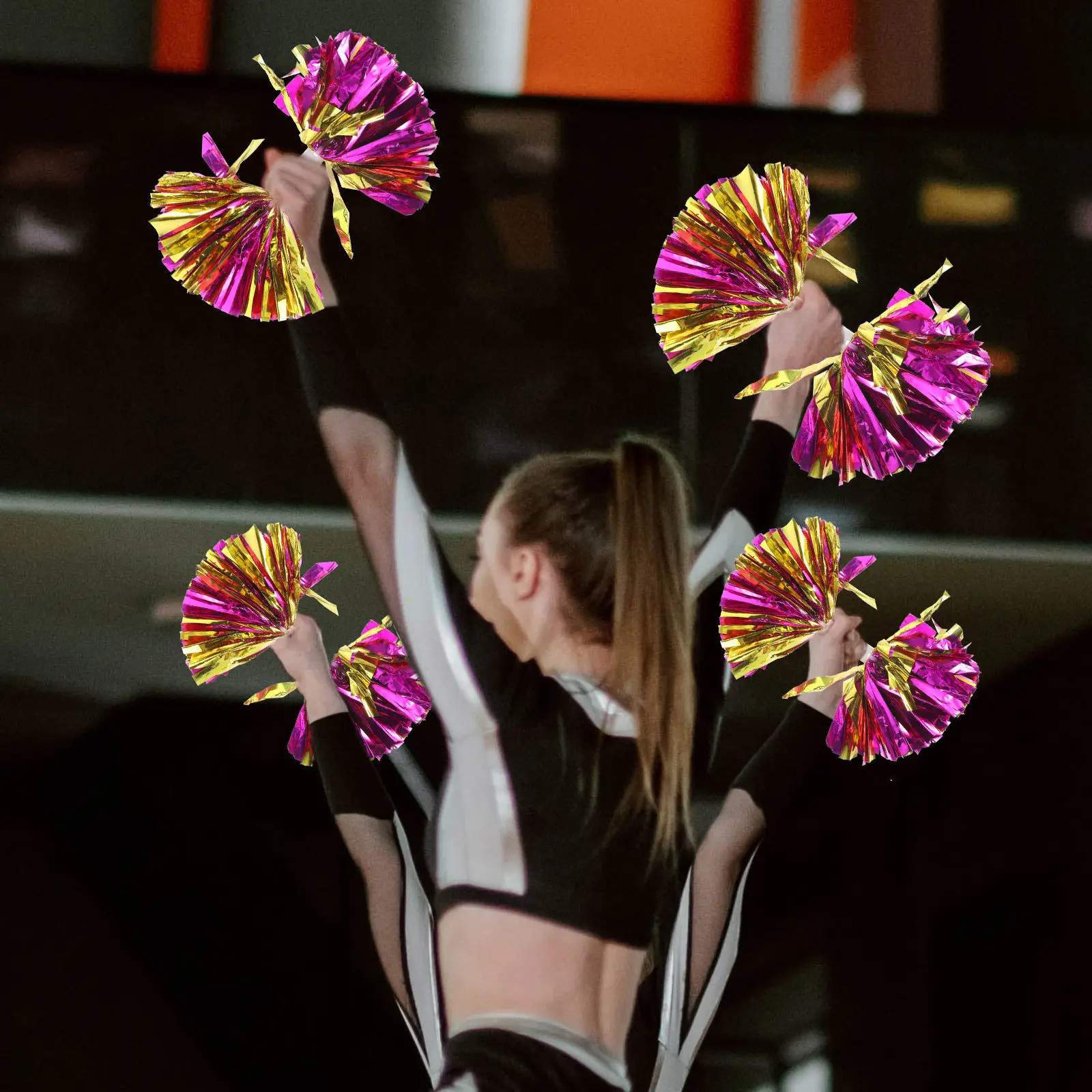 

Компактные помпоны для чирлидинга, 2 шт., небьющиеся, легкие, идеально подходят для соревнований, фестивалей, концертов.