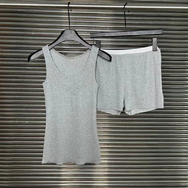 

Two Piece Sets For Women Summer Vest Tops + Shorts Suit Sleeveless Tank + Boxer Short Pants