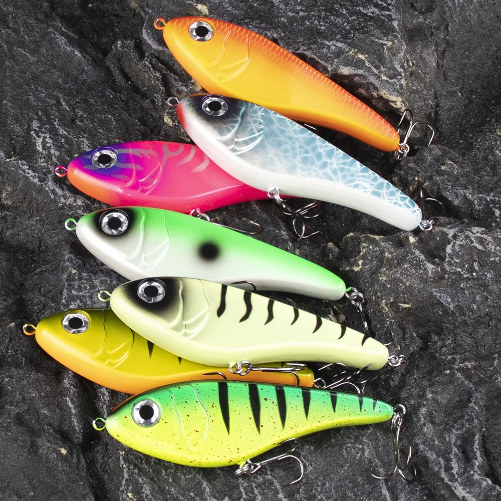Chan's Huang 7 COLORS Jerk Fishing Lures Rattle NEW Sinking Jerkbait 4.72INCH 1.46OZ Musky Pike Killer Artificial Hard Bait 2PCS
