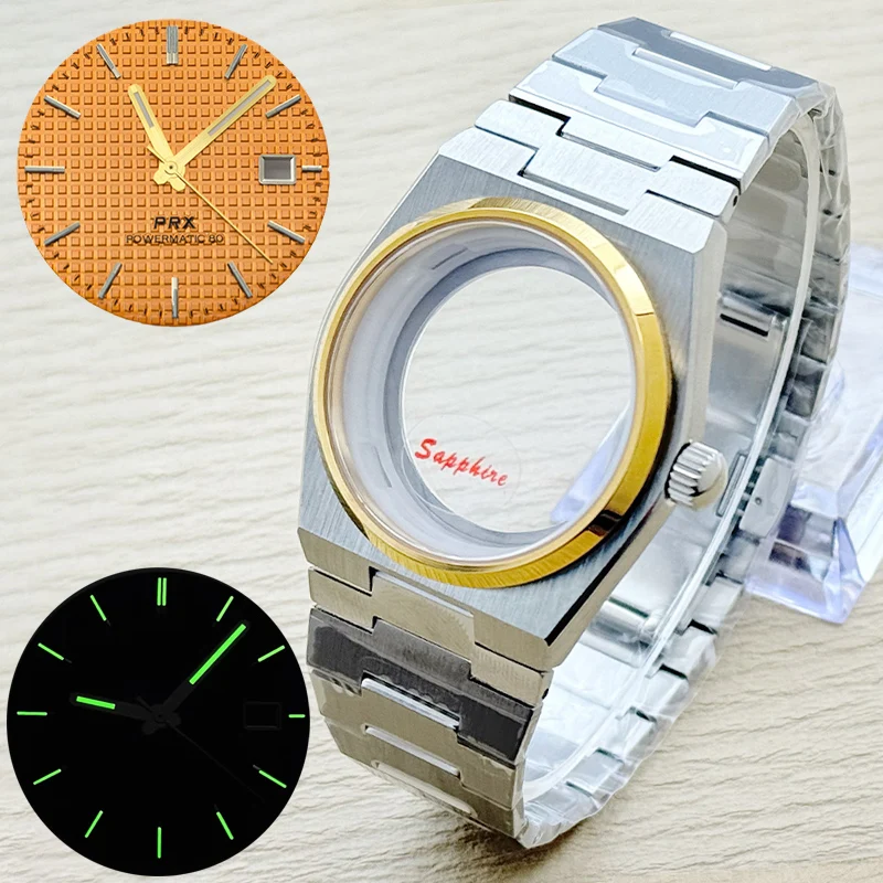 40mm PRX Super Player Sapphire Glass Watch Case Fit NH35 NH36 NH38 4R35 4R36 Movement With 31.8mm Dial+Hands Watch Parts
