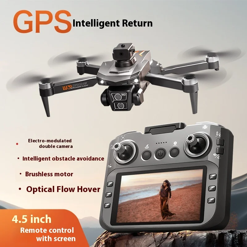 

Lu30 Drone4.5-Inch Screen Brushless Gps Four-Wheel Drive Aircraft Obstacle Avoidance Aerial Photography Remote Control Aircrafte