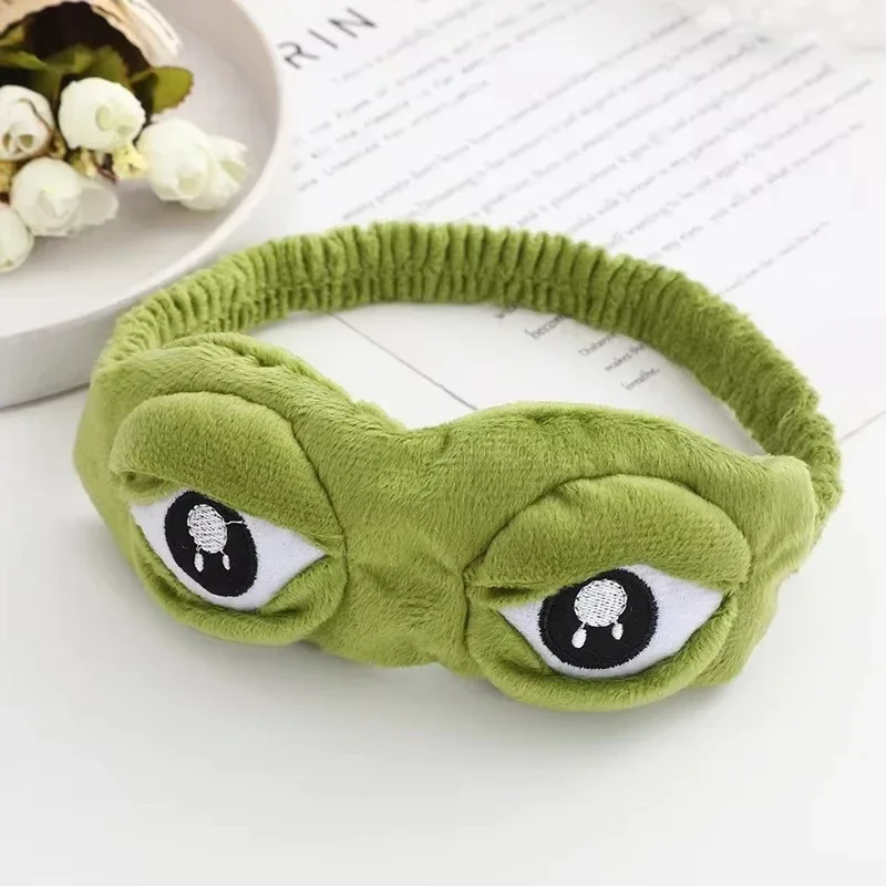 Frog Shaped Eye Mask Party Game Funny Eye Mask Cartoon Plush Trendy Hair Accessories Soft Portable Blindfold Travel Eyepatch view 5