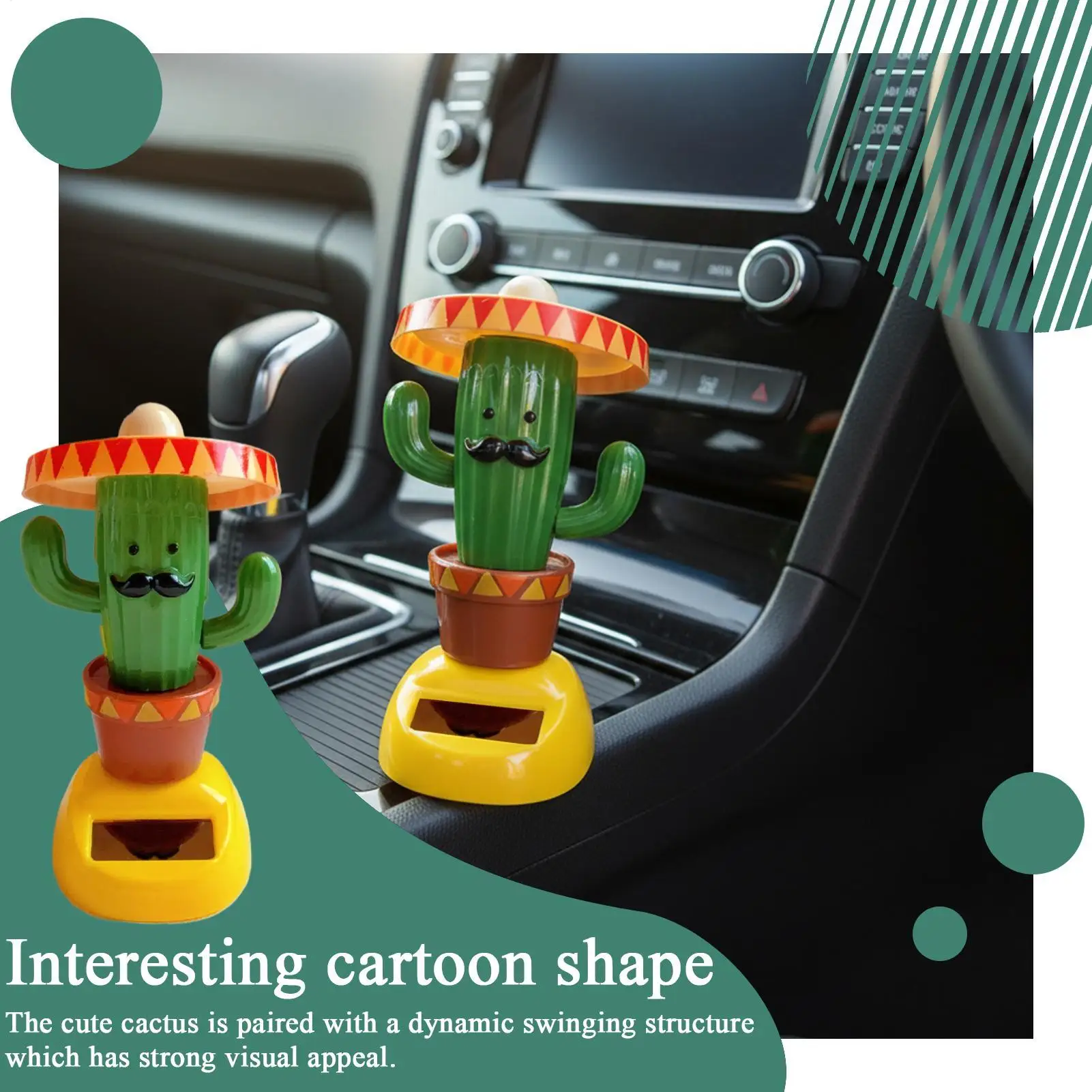 Divertido Adorno de Cactus Bailarín para el Tablero, Figura de Juguete de Cactus, Accesorio Interior para Coche, SUV, Camioneta, Sedán, RV