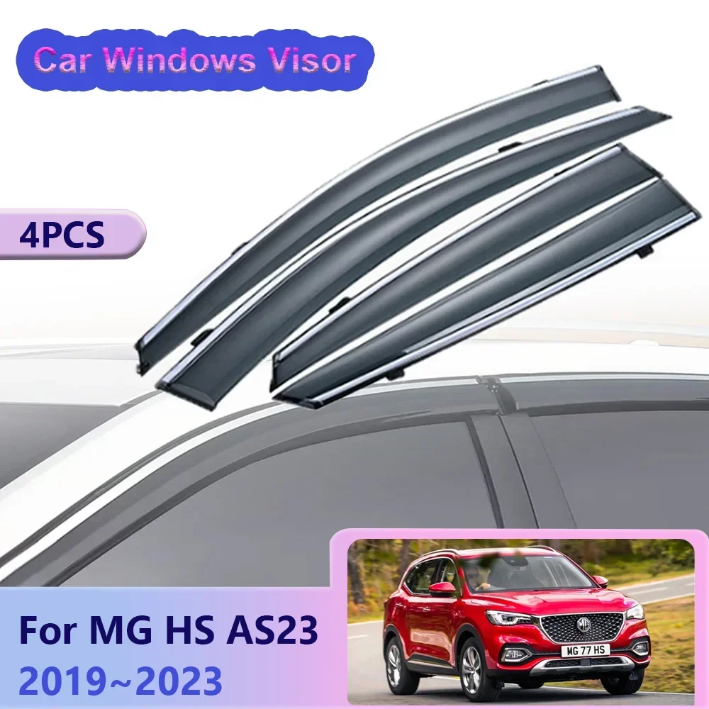 Car Window Visor for MG HS EHS PHEV AS23 2019~2023 Vent Smoke Covers Awnings Side Sun Rain Guards Deflector Exterior Accessories