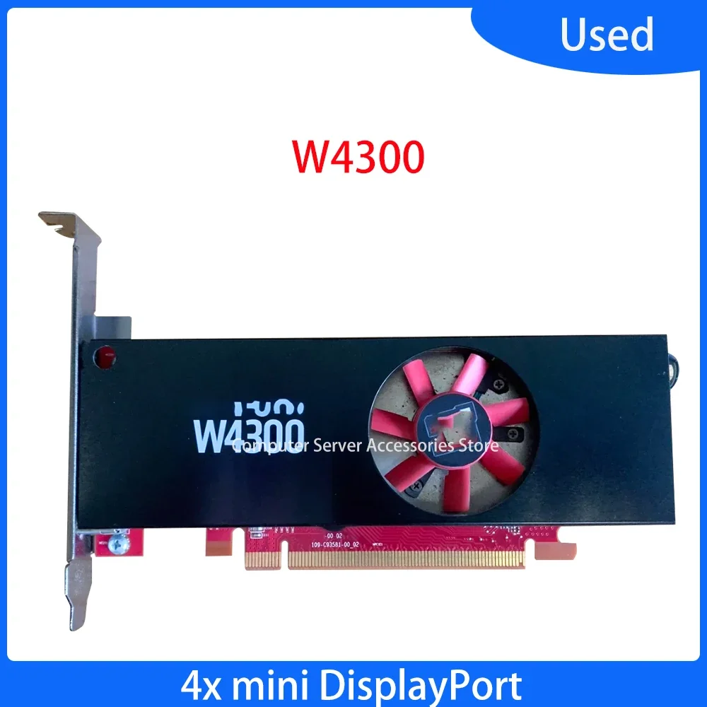 Original W4300 4GB GGDR5 4x Mini DisplayPort GPU 849051-001 Graphics Card W4300 4G for Modeling Rendering Graphics Card 4K 60Hz