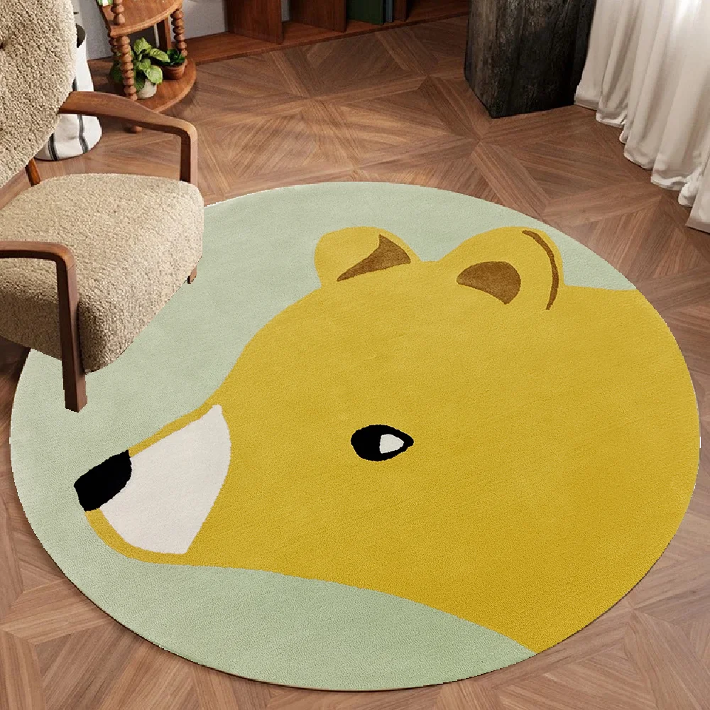 Round Wool Rug, & Teens, Loop Pile Soft Mat
