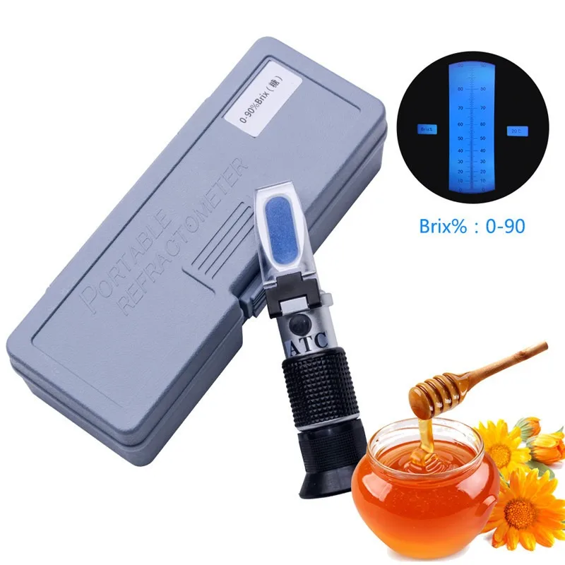 Handheld refractometer sugar r 0-90% optical  ,content tester with box