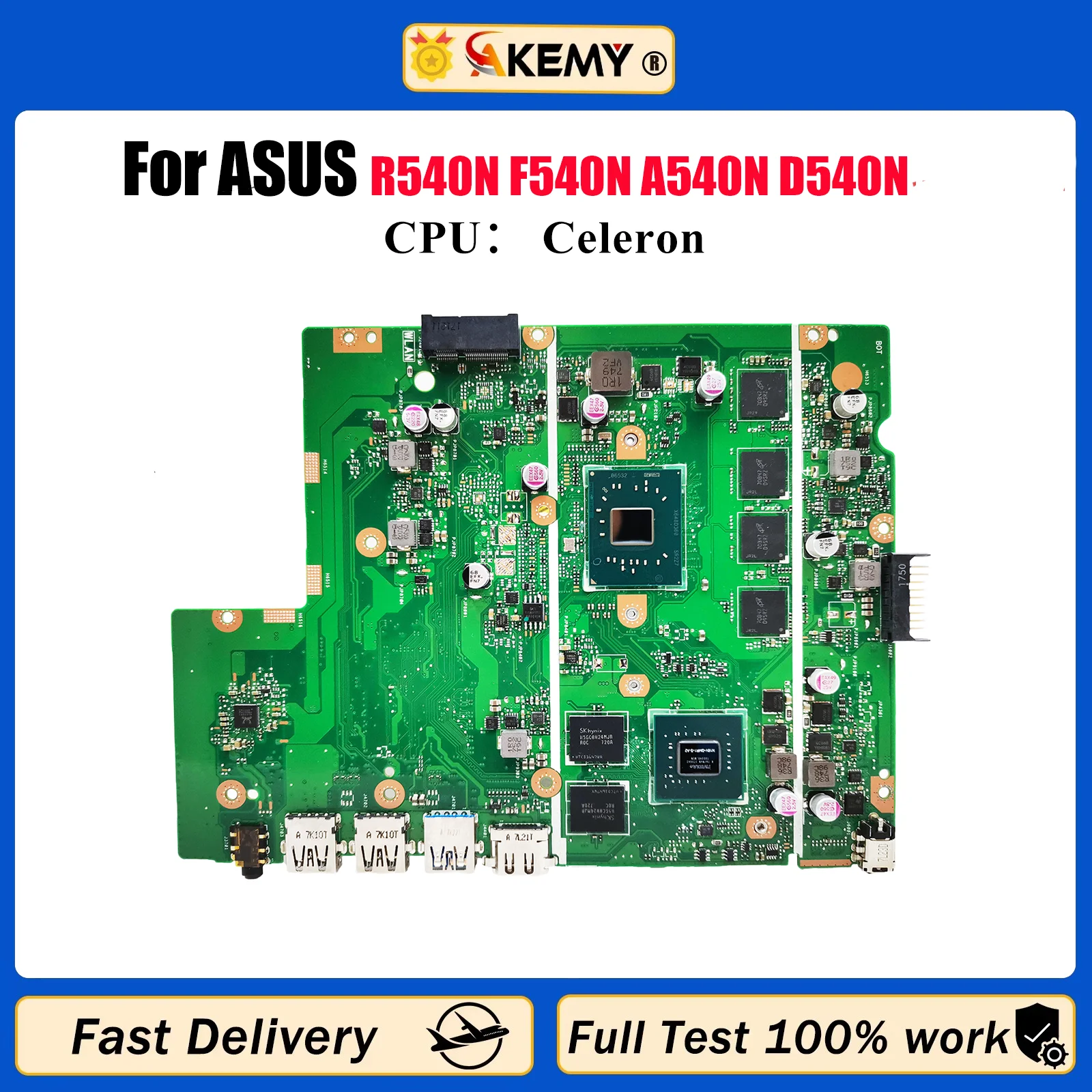 

Материнская плата для ноутбука X540NV для ASUS VivoBook X540N R540N F540N A540N D540N X540NV с процессором Celeron, 100% тесты OK stk