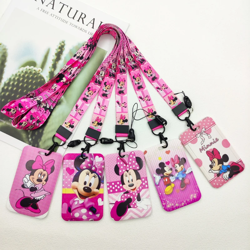 

Mickey Minnie Strap Lanyard for Keys Keychain Badge Holder ID Credit Card Pass Hang Rope Lariat Mobile Phone Charm Accessories