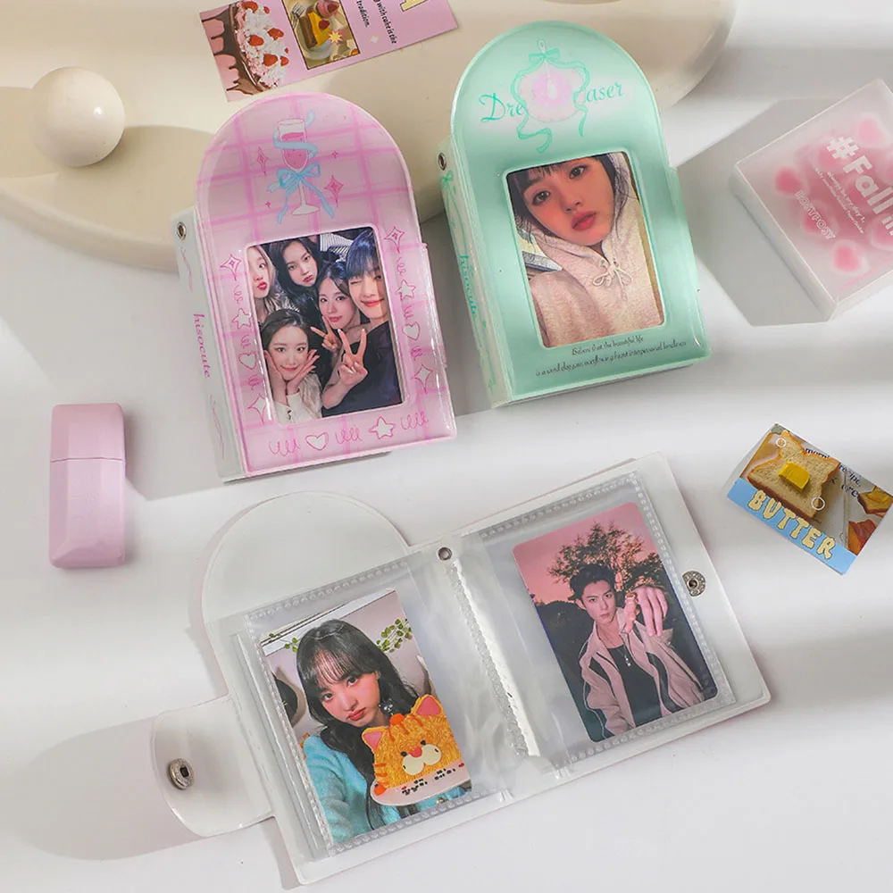 INS Ribbon Bowknot Photo Album 3 Inch Photocard Holder with Buckle Binder Picture Albums Korean Idol Photo Card Collect Book