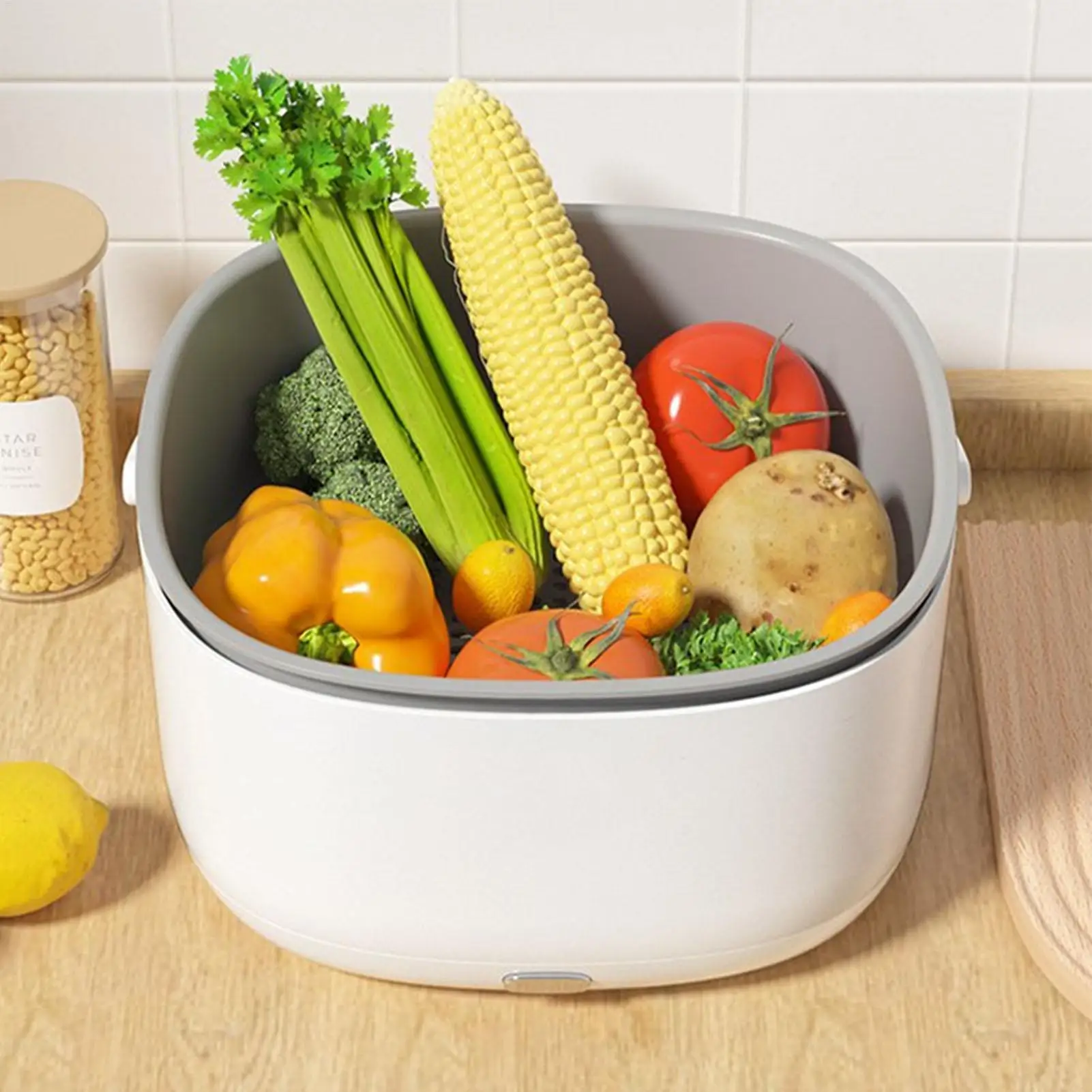 Fruit and Vegetable Washer Produce Electric Purification Drainage Device Produce Washing Machine for Apartment Dining Room