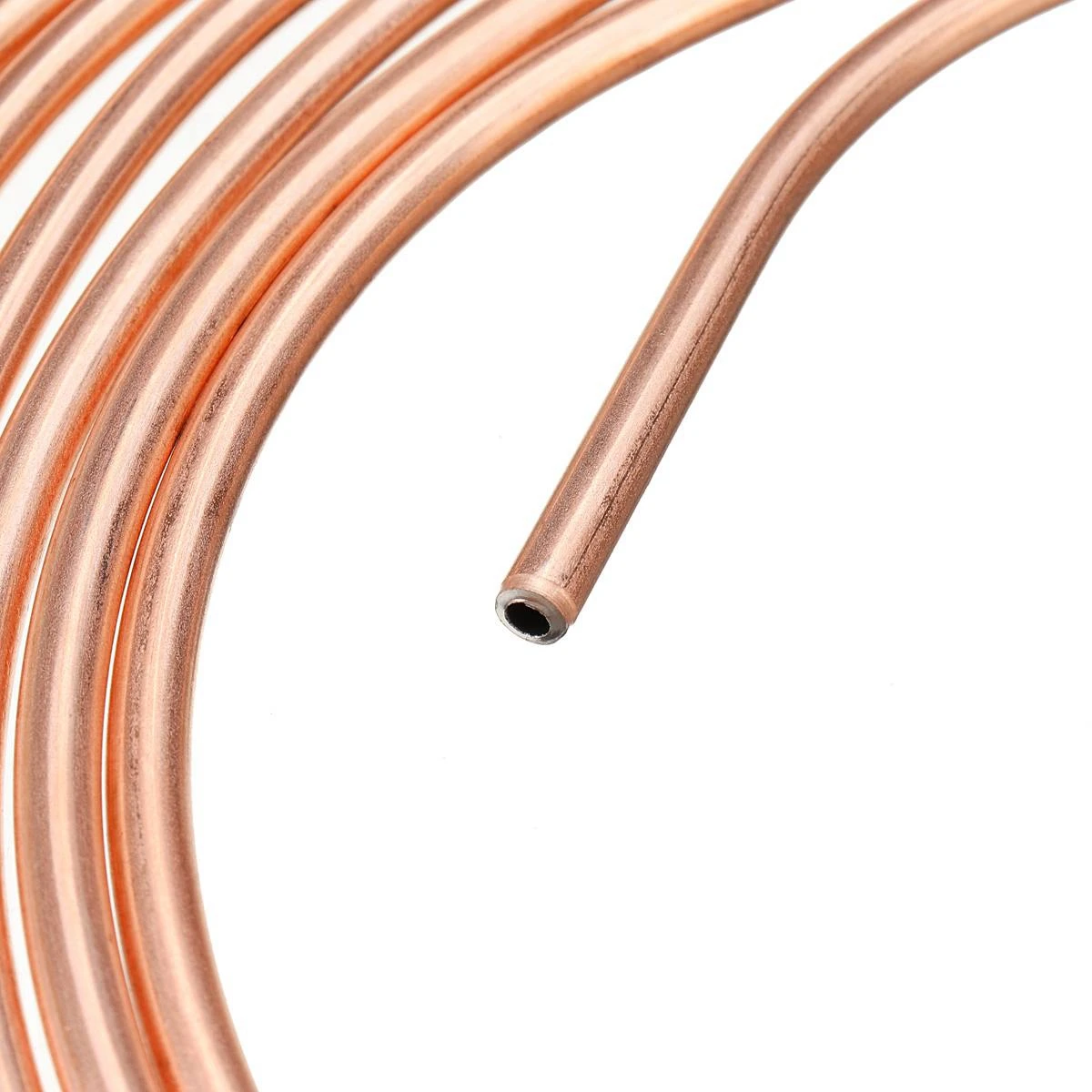 A73Q-25Ft 7.62M Roll Tube Coil Of 3/16Inch OD Copper Brake Pipe Hose Line Piping Joint Union With 15Pcsnuts Fittings