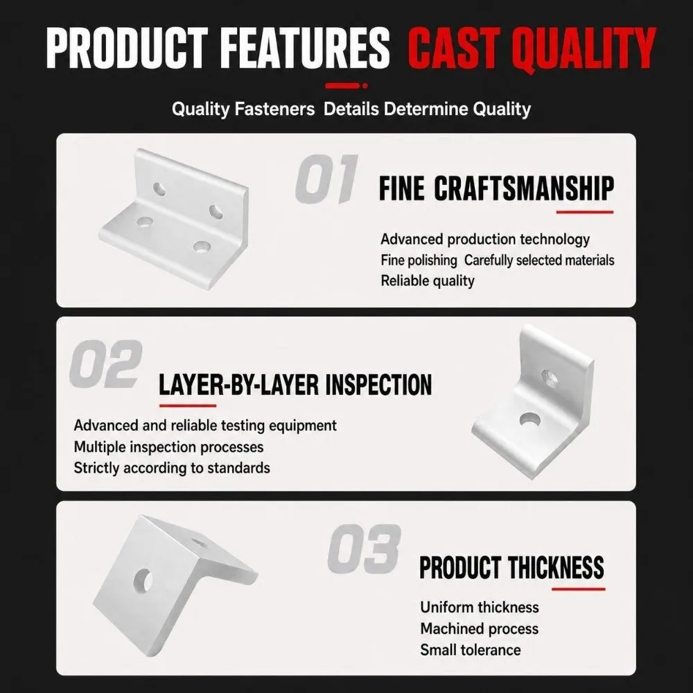 90 Degree Aluminum Angle Bracket Solid Body Flat Shape Aluminum Profile Connector Vertical Link Precision Cut