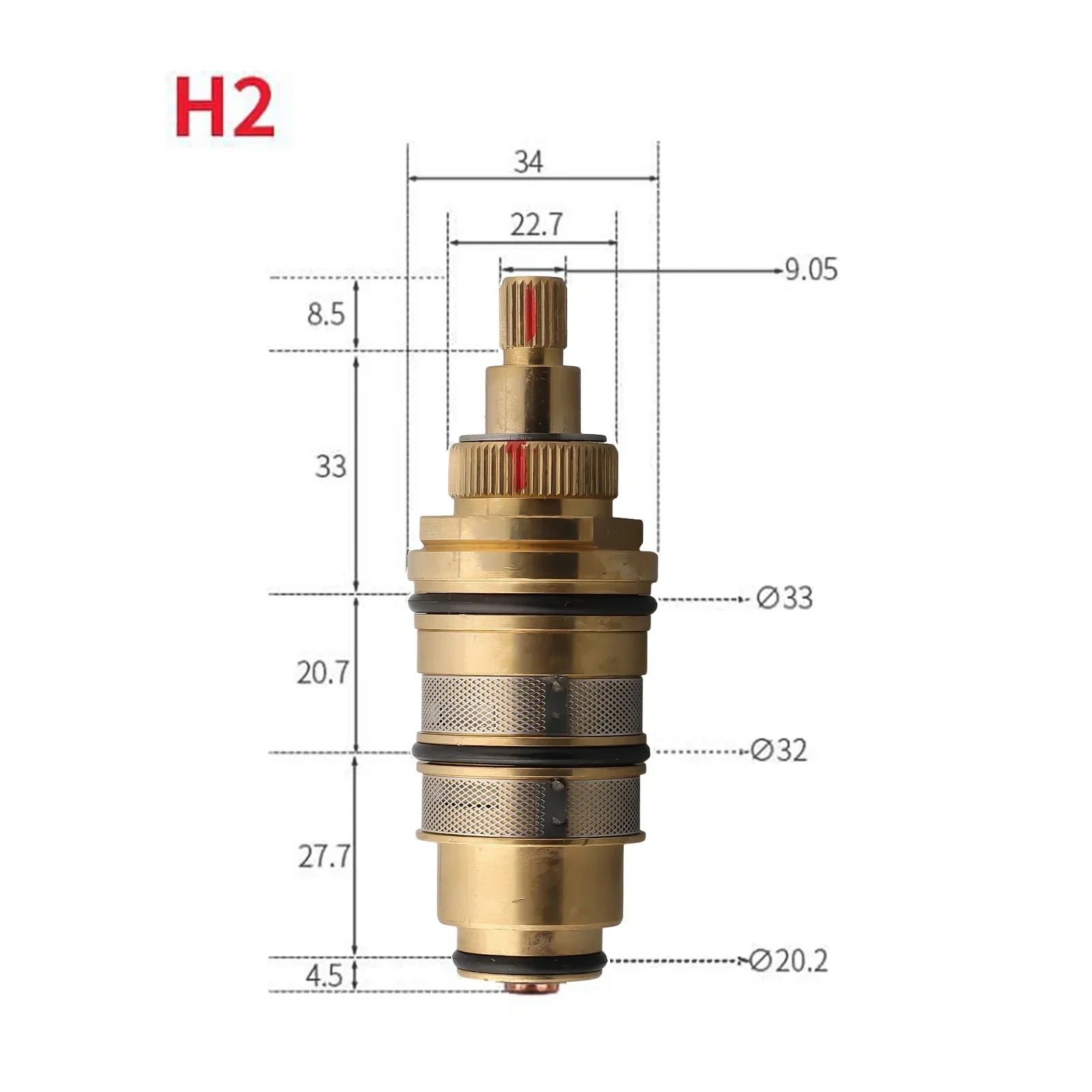 Thermostatic Spool Brass Faucet Cartridges For 20 - 50 Degrees Celsius For Hermostatic Cartridge Bar Type For Solar