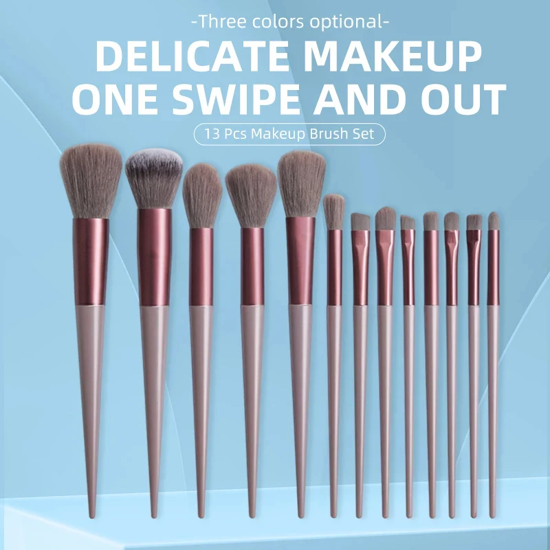 13 stücke Make-Up Pinsel Make-Up Weiche Haar Faser Pinsel Anfänger Lidschatten Pinsel Pulver Concealer Pinsel Werkzeug