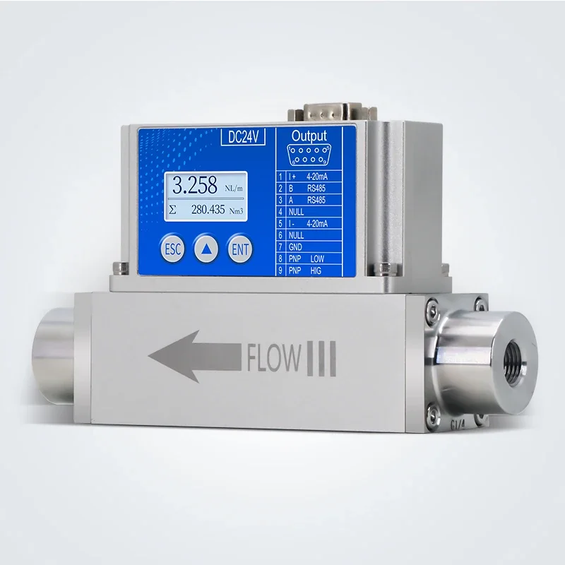 

High Accuracy Stainless Steel Air Micro Thermal Mass Flow Meter LCD Display Modbus RTU 4-20ma Customized OEM for Measurement