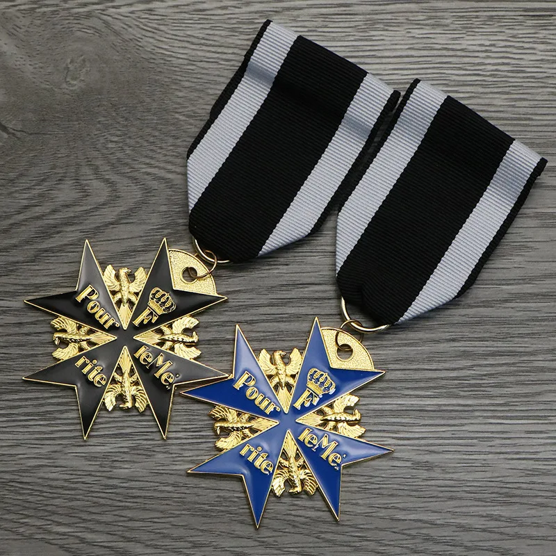 Prussian oak leaves, blue iron, Marx, Malta Cross Meritorious and Brave Medal badge