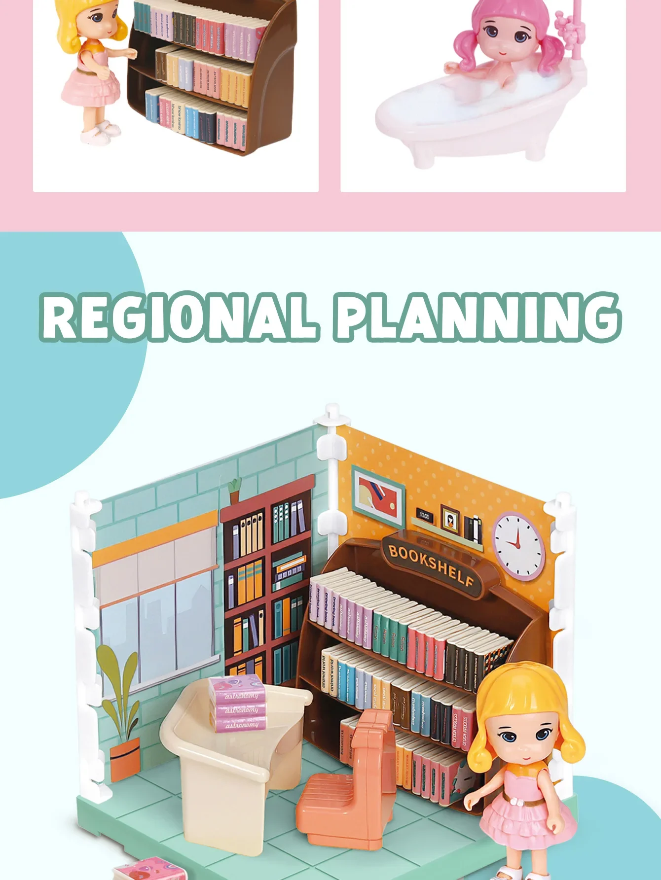 ห้องจําลองห้องนอนห้องน้ําห้องครัวศึกษาเฟอร์นิเจอร์บ้านเล่นสนุกเด็กในครัวเรือนของเล่นสําหรับเด็กผู้หญิง