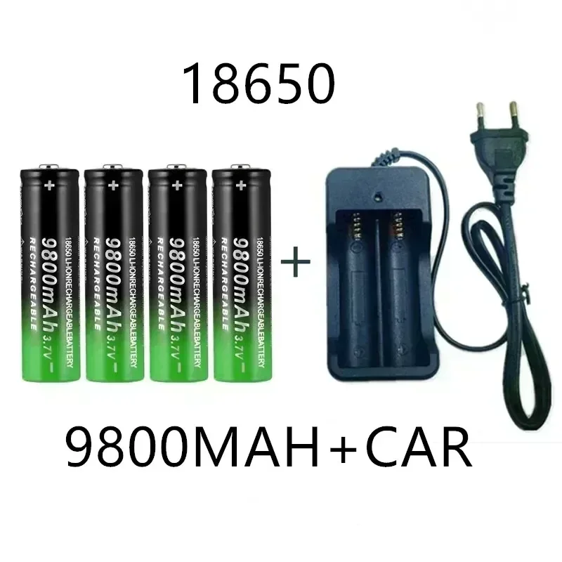 Hot Selling 18650 3.7V 9800mAh Li-Ion Rechargeable Battery with Charger: Powerful Performance for Flashlights & Tools
