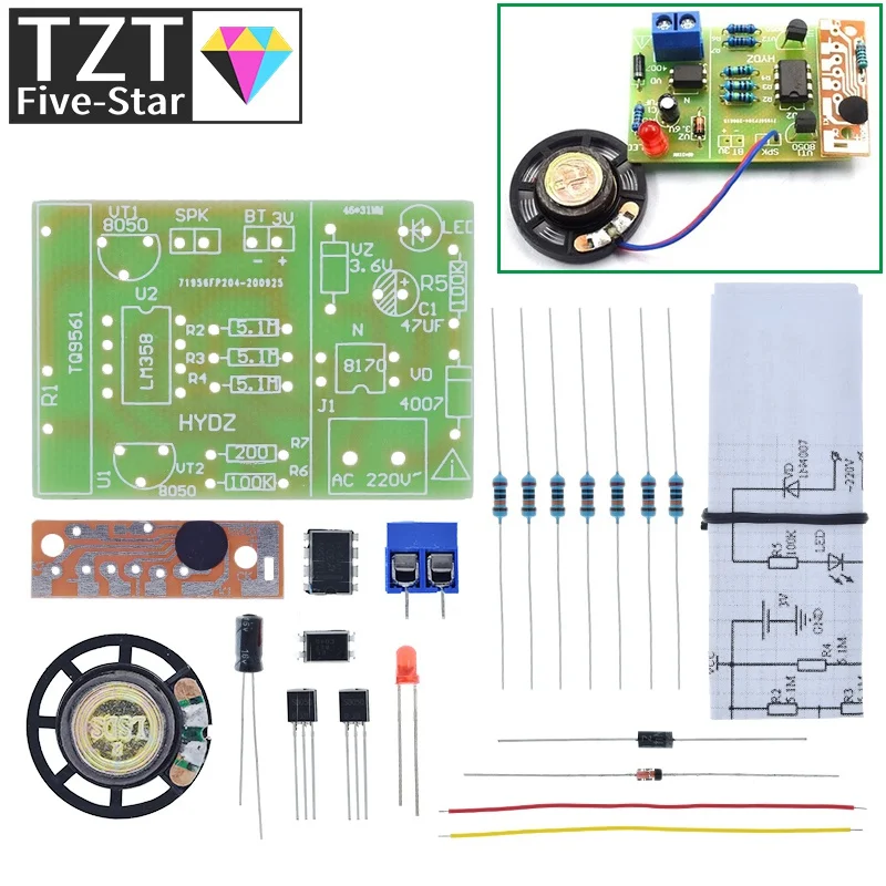 Power Failure Sound And Light Alarm Kit DIY Electronic Production Parts PCB Board Circuit Board Sound Alarm For Arduino