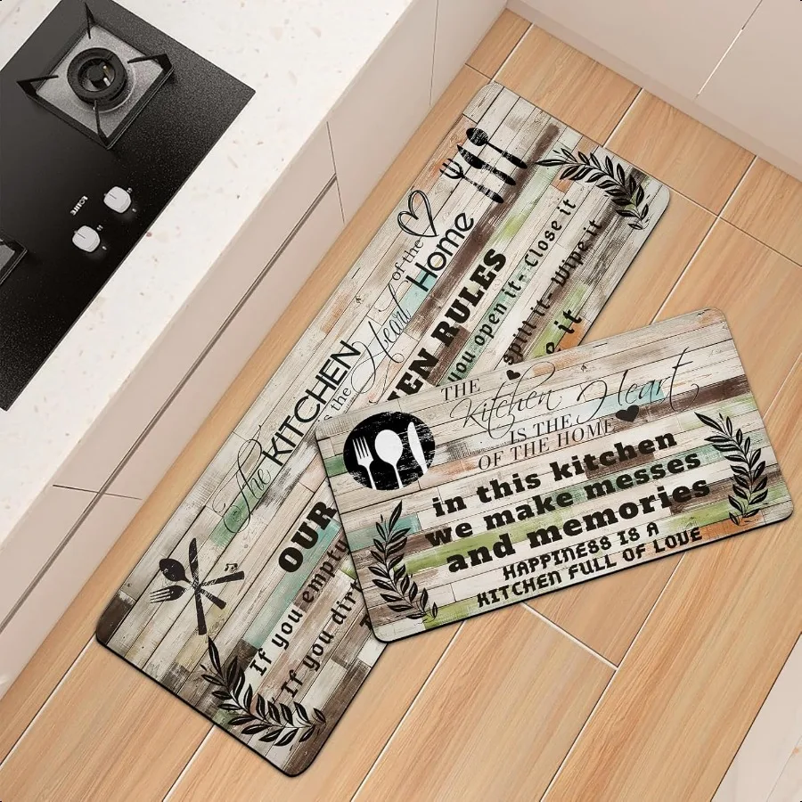 Kitchen Mats for Floor Anti Fatigue Mats for Kitchen Floor Kitchen Rugs Farmhouse Style Memory Foam Kitchen Mat Cushioned PVC L