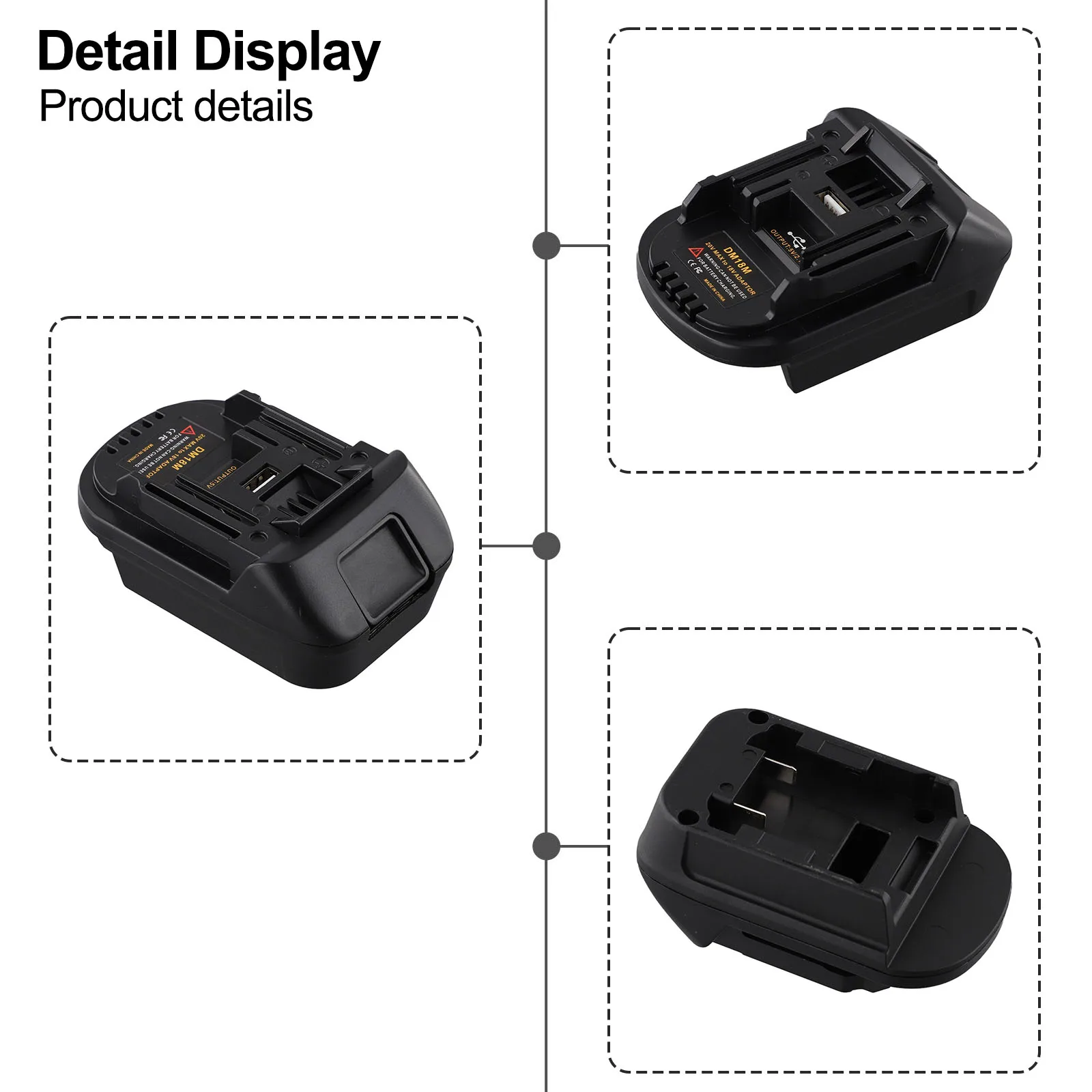 

DCB200 Совместимые электроинструменты 18 В для домашнего использования Адаптер литий-ионного аккумулятора Многосовместимый адаптер для BL1830