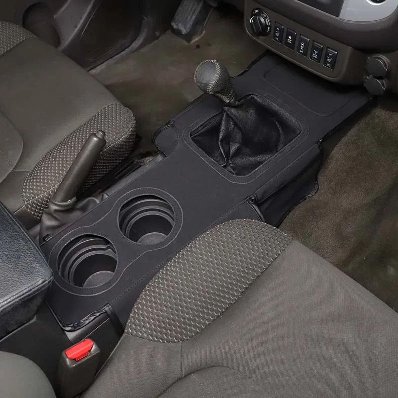 

High-solid Sheepskin Leather Black Car Center Console Protective Cover Trim Interior Car Accessories For Nissan Frontier 2013-21