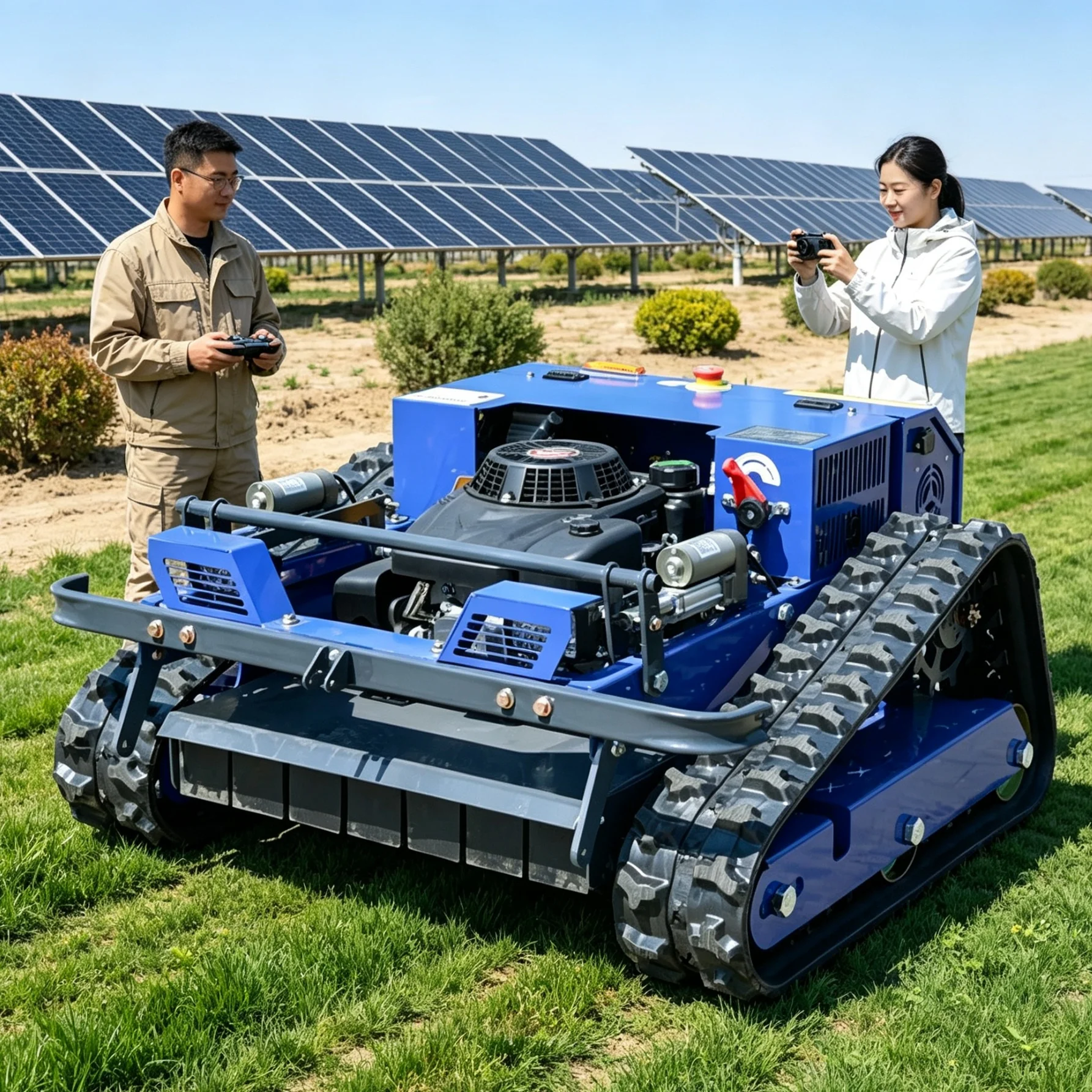 Customized zero turn intelligent lawn mower with detachable snow shovel, reliable equipment for vineyard weed‑clearing projects