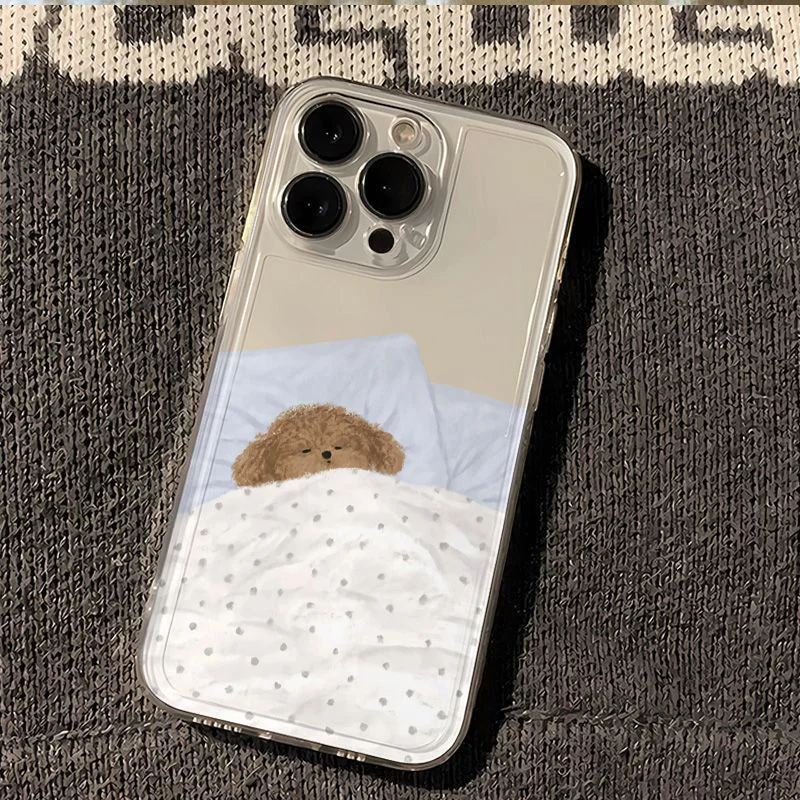 Hund Katze Paar Handyhülle für iPhone 16 15 11 12 14 13 Pro Max Mini XSM XR 7 8 Plus Kawaii niedliche Cartoon-Tier-Handys-Abdeckung