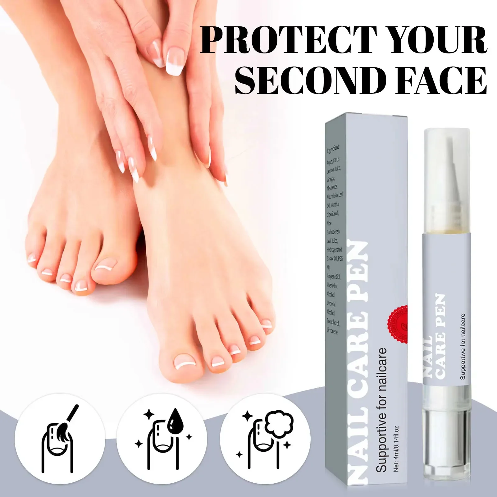 قلم العناية بالأظافر بالزيوت الطبيعية 4 مل، علاج مرطب ومضاد للأظافر الجافة والضعيفة والأظافر المعلقة، تركيبة غير مهيجة