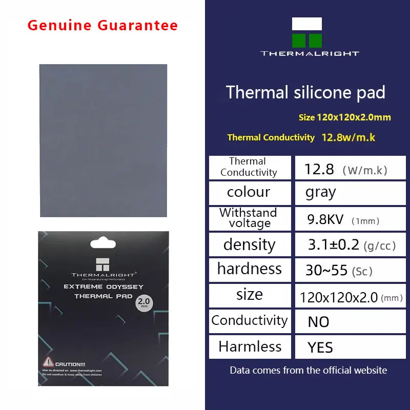 Thermalright ODYSSEY dissipazione del calore Pad in Silicone CPU/GPU scheda grafica Pad termico scheda madre Pad grasso in Silicone 120x120mm