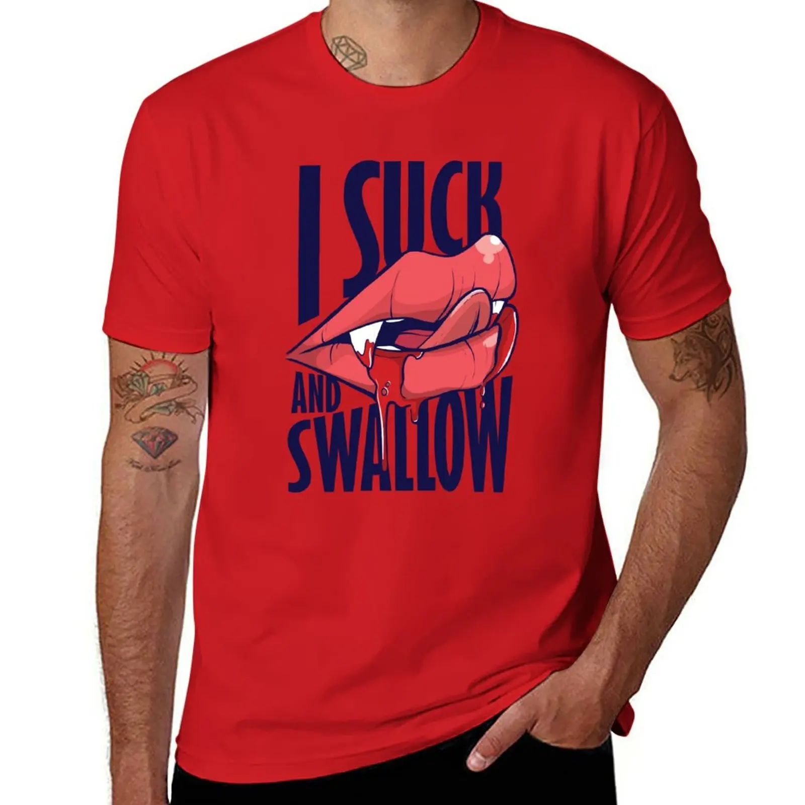 

I suck and swallow T-Shirt heavyweights sports fans new edition mens cotton t shirts