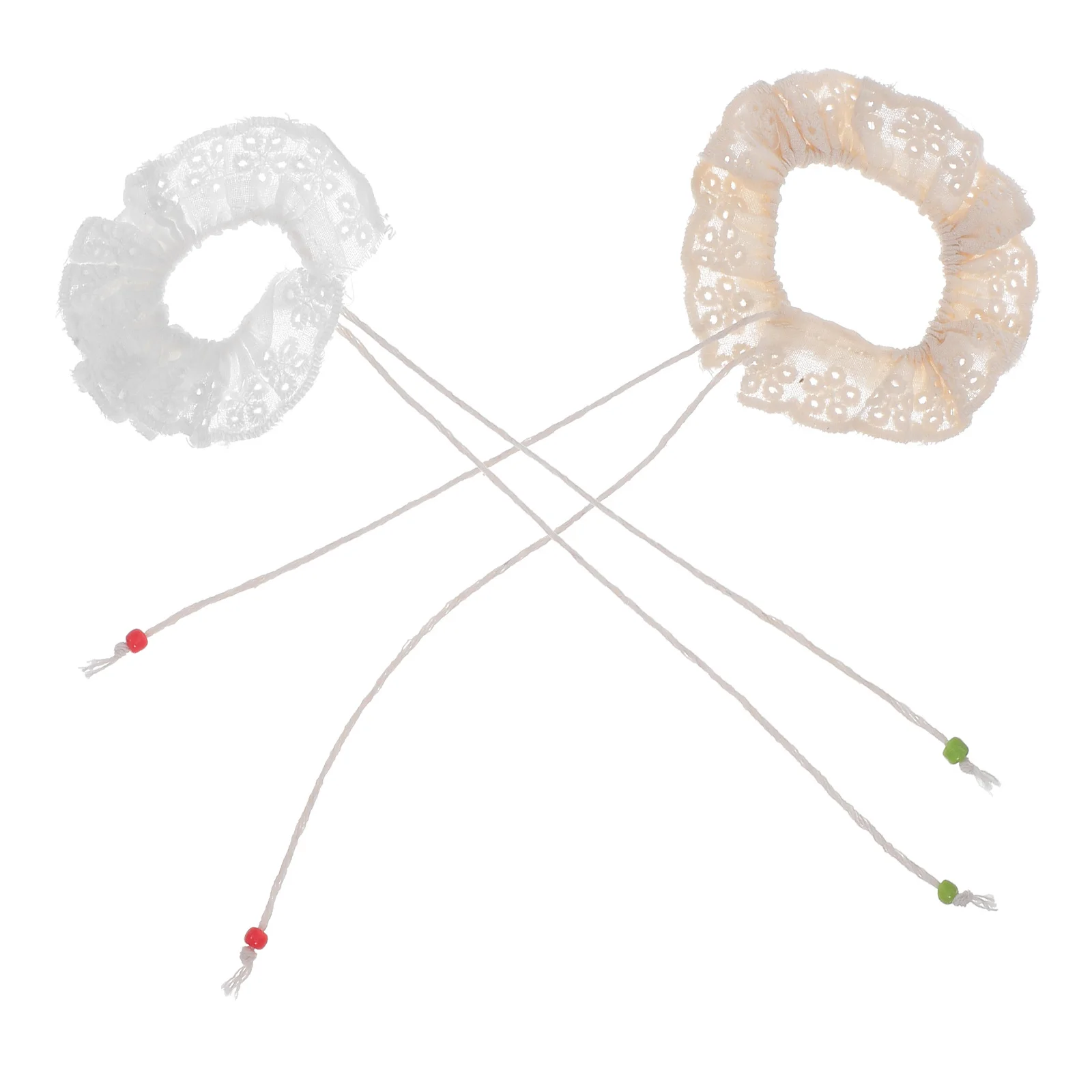 

4Pcs Vintage Lace False Collars Soft Miniature Ruffled Necks for Dress Up Party Decoration Photography Craft Accessories