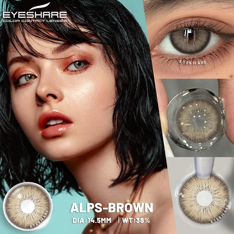 EYESHARE Fashion Color Contacts for Eyes Blue Contacts Soft Naturally Gray Brown Lenses Green Contacts Lenses Yearly 2pcs/pair