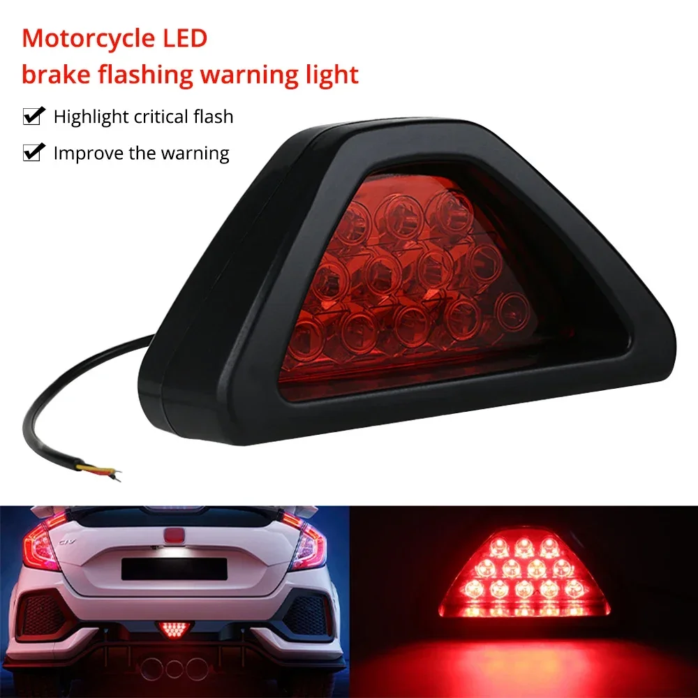 Car and Motorcycle 2835 12V LED Brake Strobe flash Warning Tail Pilot Light turn Signal Bright Rear Fog Lamp Triangle Red Led