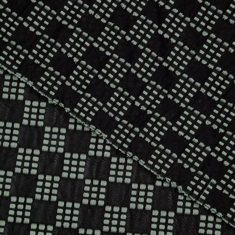 

Бледно-зеленая клетчатая жаккардовая ткань, ручное шитье, сделай сам, домашний геометрический узор, дизайнерский материал, костюм ханьфу в китайском стиле