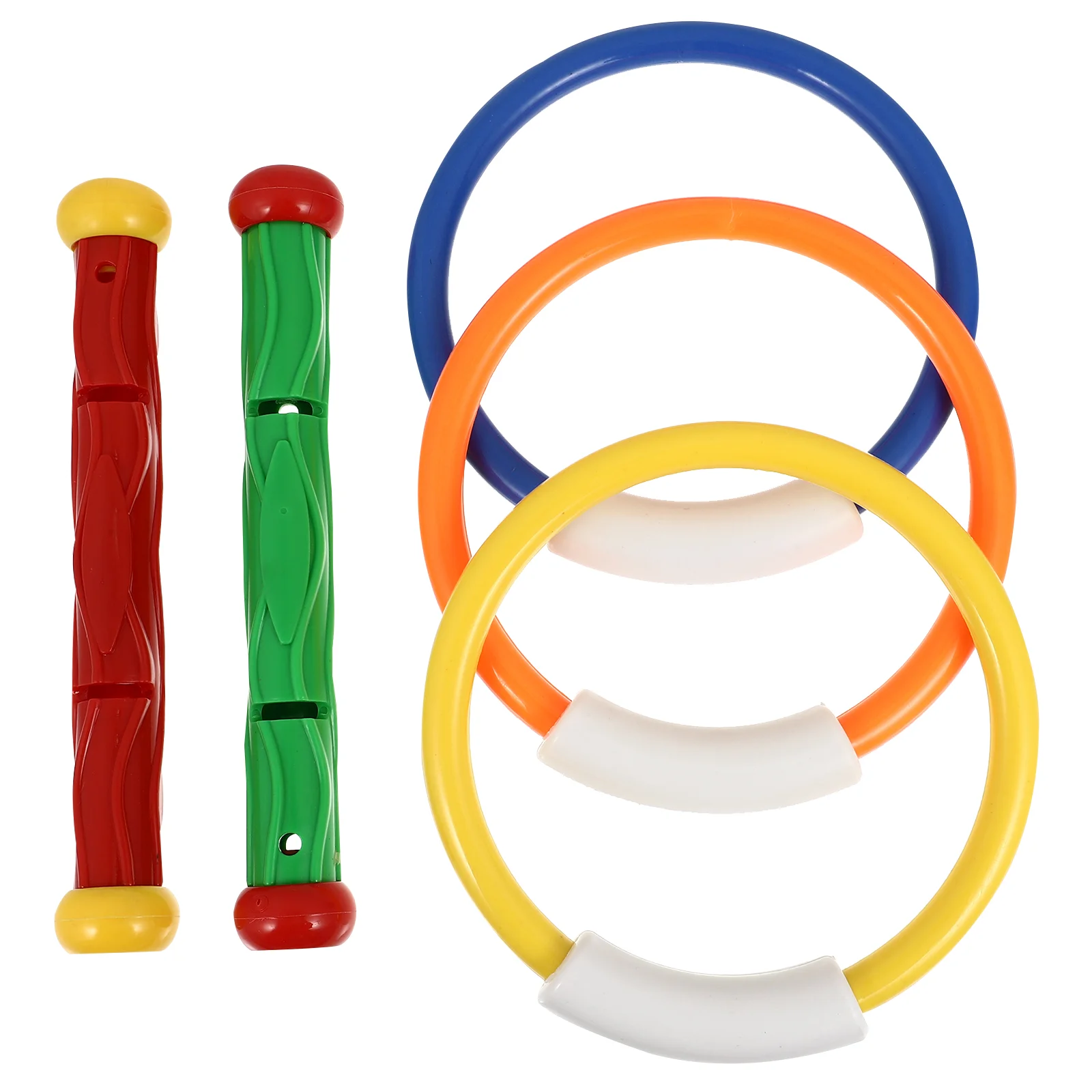 5PCS Colorful Sticks Kids Diving Rings Swimming Pool Toys Premium Plastic Safe Easy Grasp Smooth Design Number Mark