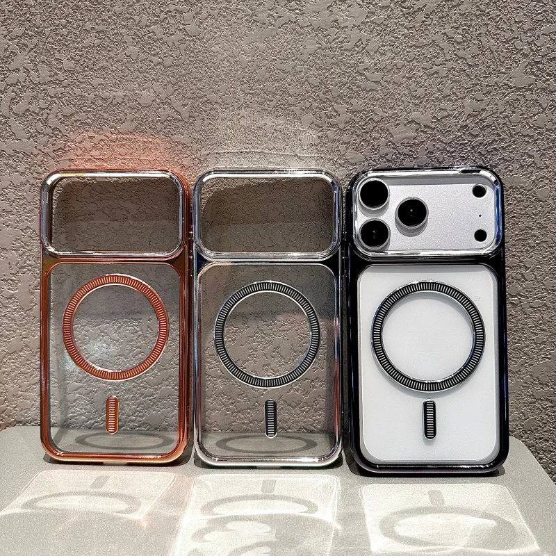

Factory Big Hole Phone Case For iPhone diy xsmax to 17promax Electroplated Magnetic Protect Cover for 11/ XR X/xs to 17Pro Cover