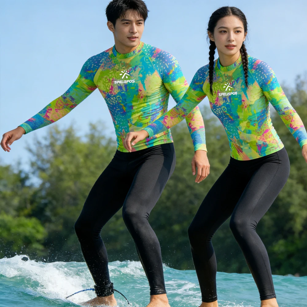 Long Sleeve Men Women Sailing Top Wear Rash Guard UPF50+ Surfing Shirt Luxury Swimwear Beachwear for Water Sport Fishing Touring