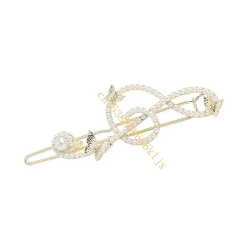 

Artificial Pearls Music Note Hair Pin for Female InsStyle Hair Clip Girl Hair Clip Side Bangs Hairpin Hair Decoration 066C